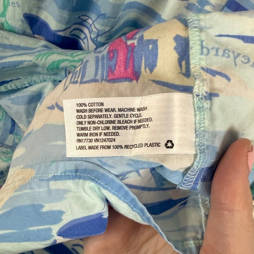 Vineyard Vines‎ Target Girls XL 14/16 Blue Nautical Tropical Tiered Ruffle Dress - Picture 6 of 8